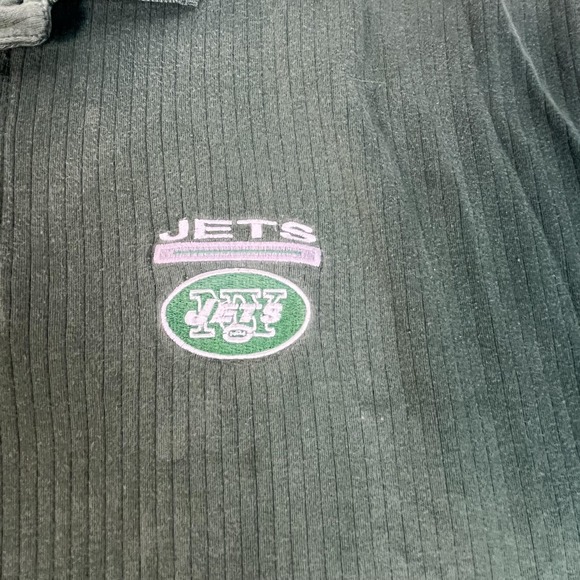 New York Jets Shirt Mens 2XL Green NFL Football Polo Short Sleeve Ribbed - Picture 4 of 9